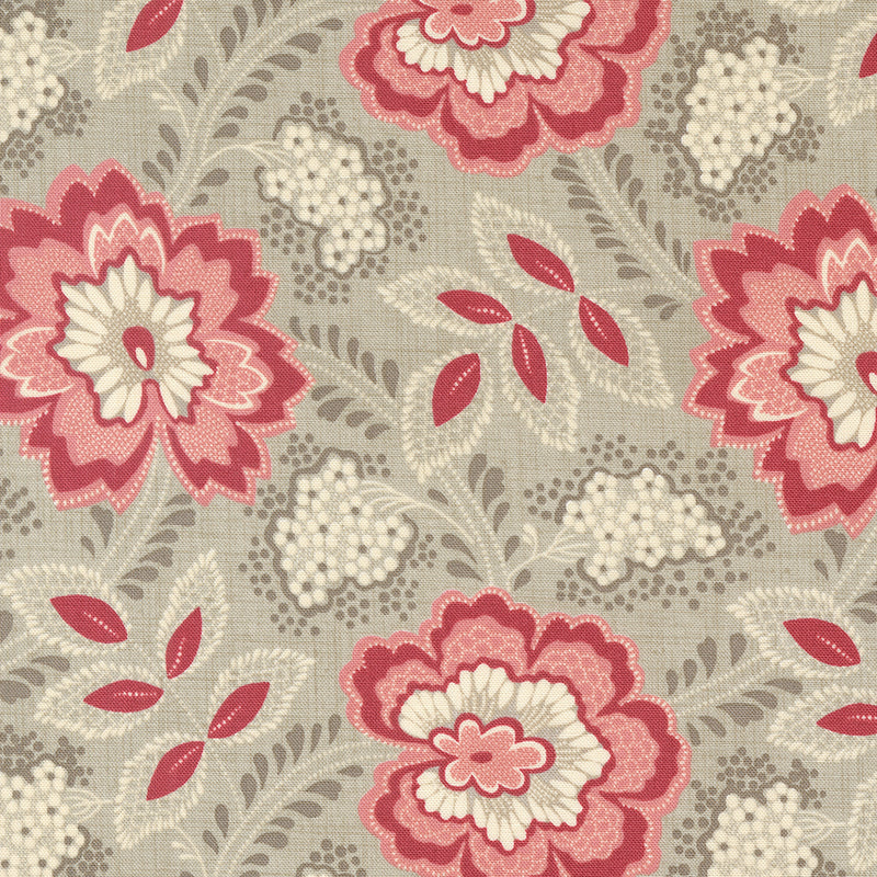 Large Flowers Taupe 13943-12