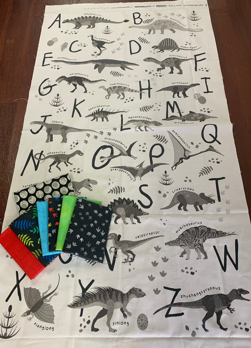 Alphabetosaurus Panel and Bright Fabric pack