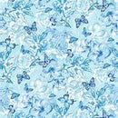 Monotone Flutter & Floral Blue Wide Backer