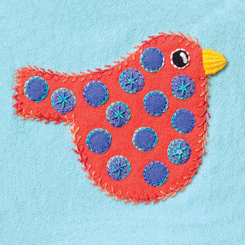 Sue Spargo Pre-cut Wool Applique Pack Polka Dot Bird