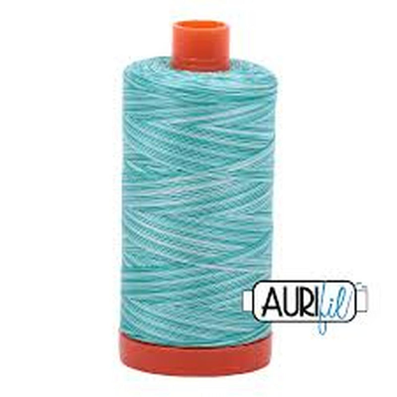 Aurifil Cotton Thread 50wt 1422yds Variegated 4654 Turquoise Foam