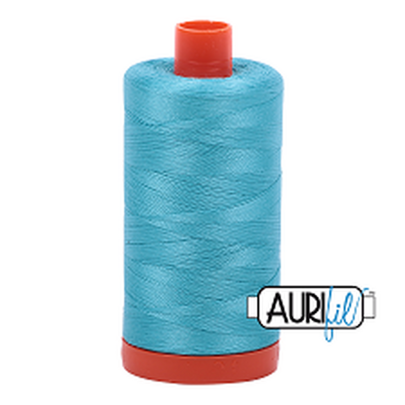 Aurifil Cotton Thread Solid 50wt 1422yds Bright Turquoise 5005