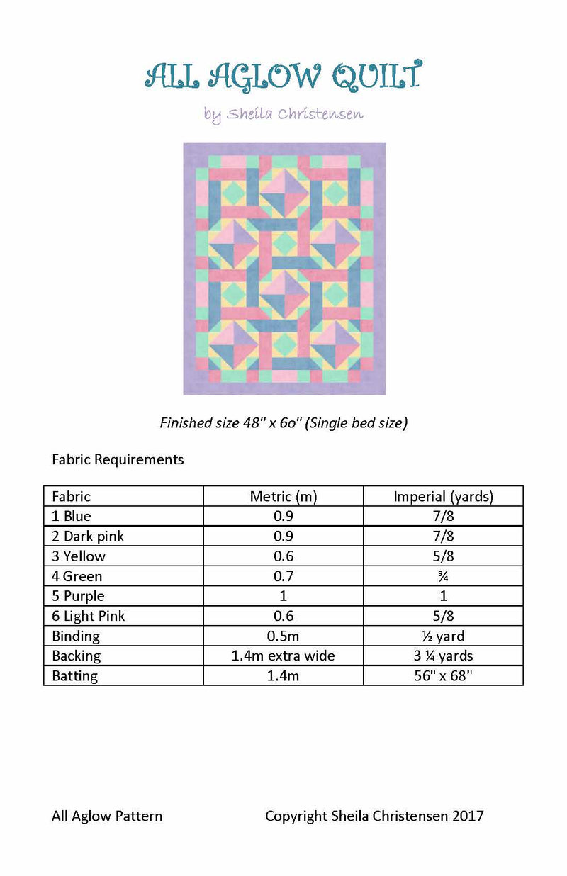 All Aglow Single Quilt pdf download