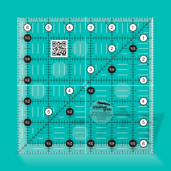 Creative Grids Quilt Ruler 6-1/2in Square CGR6