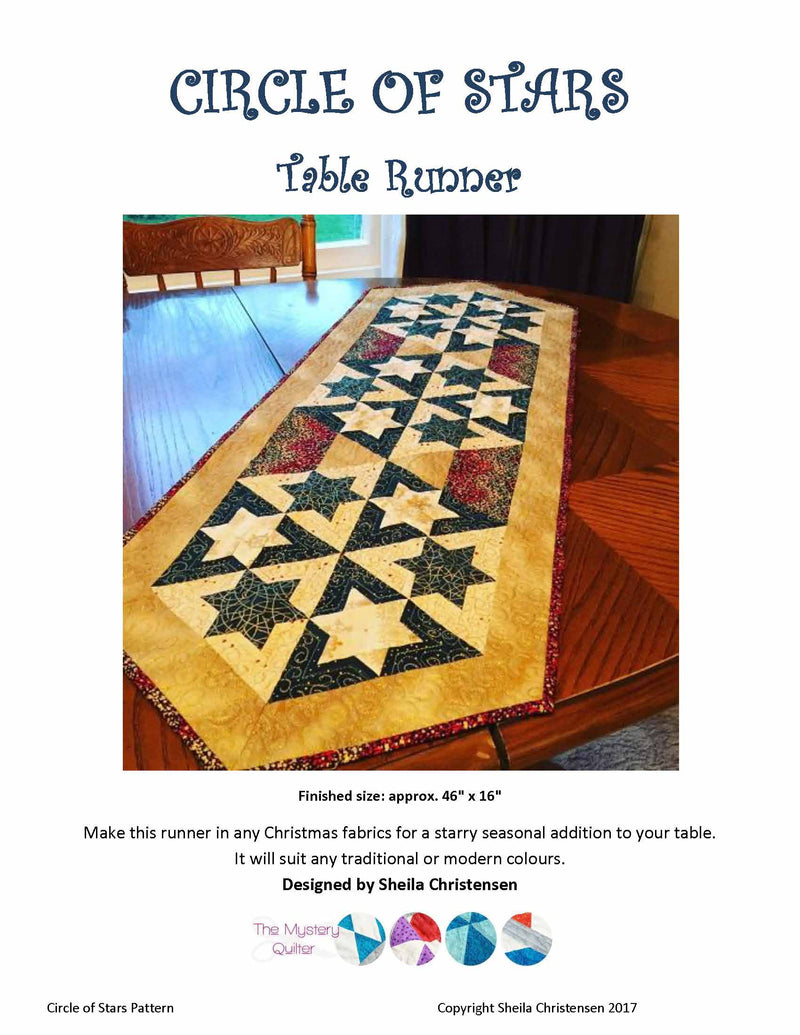Circle of Stars Table Runner pattern pdf