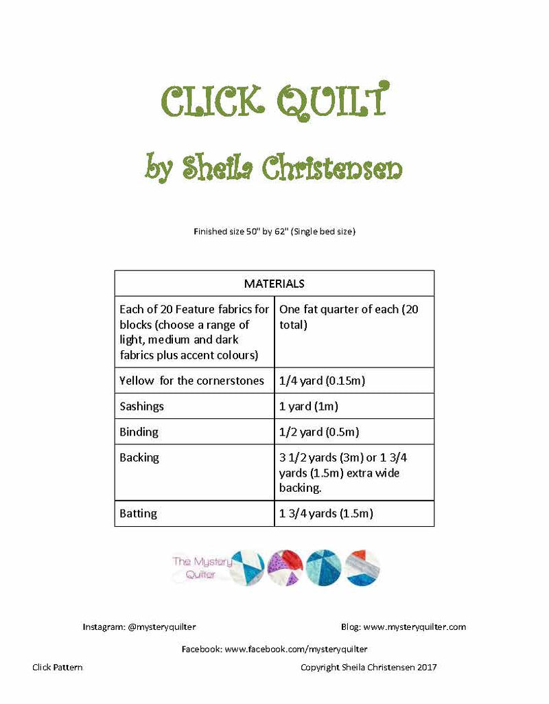 Click Quilt Pattern pdf