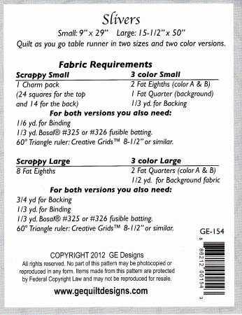 Slivers Quilt As You Go Table Runner Kit - Fresh Teal