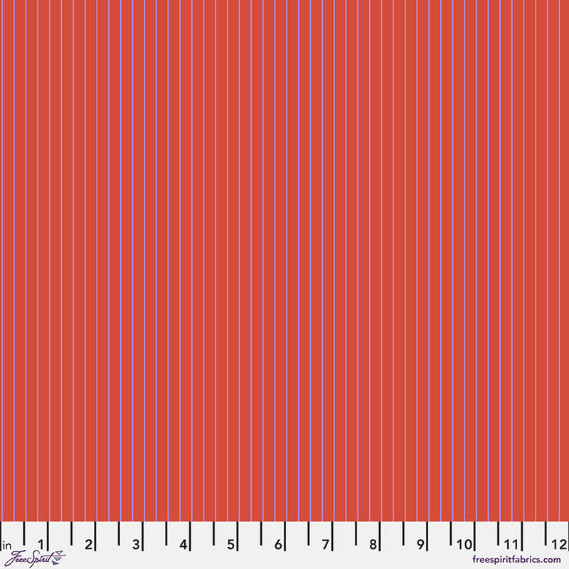 Tula Pink Tiny Stripes - Wildfire || True Colors