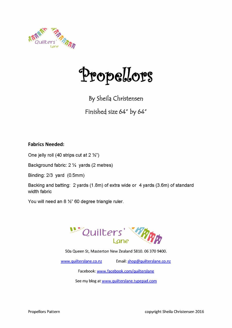 Propellors Jelly Roll Quilt Pattern