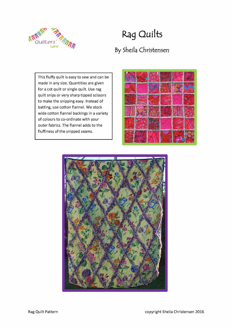 Rag Quilts - PDF download Pattern